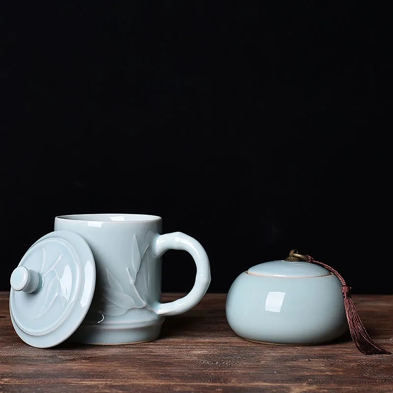 青岛陶瓷茶杯会议杯水杯高档礼盒套装