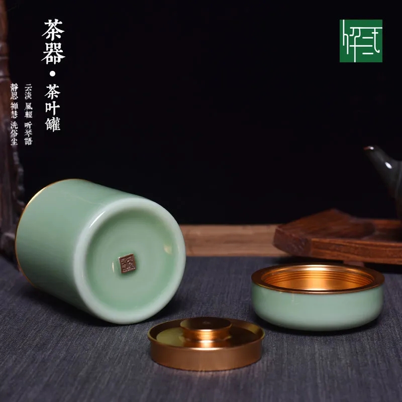 青岛旅行便携茶叶罐陶瓷密封罐大号家用存储罐